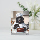 Newfoundland Dog Chef Icing Cake Briefkaart (Staand voorkant)