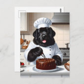 Newfoundland Dog Chef Icing Cake Briefkaart (Voorkant / Achterkant)