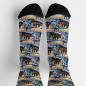 Newfoundland Dog Christmas Boat Holiday Sokken (Top)