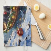 Newfoundland Dog Christmas Boat Holiday Theedoek (Quarter Fold)