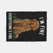 Newfoundland Dog Christmas I'm Fine Everything Is Fleece Deken (Voorkant (Horizontaal))