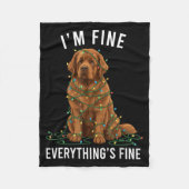 Newfoundland Dog Christmas I'm Fine Everything Is  Fleece Deken (Voorkant)