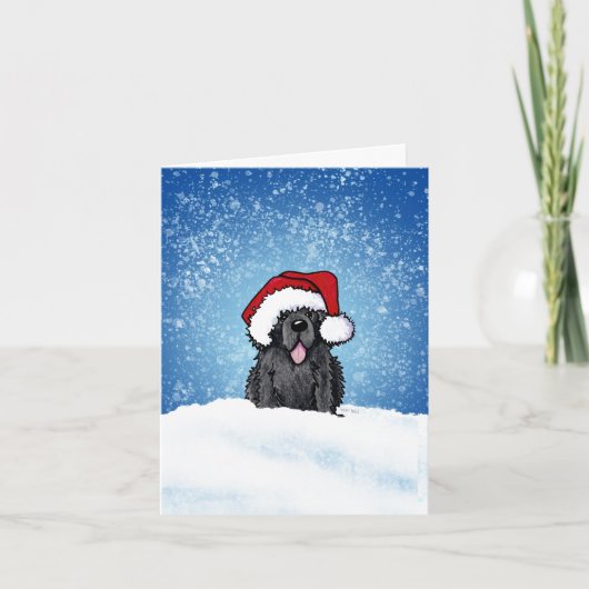 Newfoundland Dog Christmas Kaart (Voorkant)