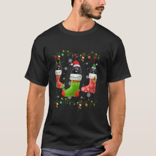 Newfoundland Dog Christmas Sokken Lights Puppy Dog T-shirt