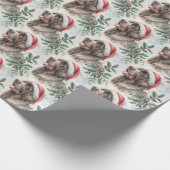 Newfoundland Dog Christmas Wrapping Paper Cadeaupapier (Hoek)