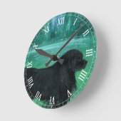 Newfoundland dog classic wall clock ronde klok (Hoek)
