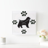 Newfoundland Dog Clock Vierkante Klok (Huis)