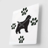 Newfoundland Dog Clock Vierkante Klok (Hoek)