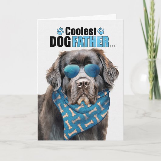 Newfoundland Dog Coolest Dad Ever Vaderdag Feestdagen Kaart (Voorkant)
