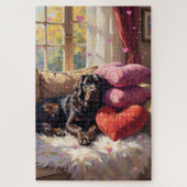 Newfoundland Dog Cozy Valentine's Day Retreat Legpuzzel (Verticaal)
