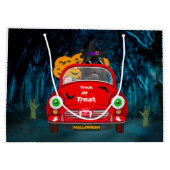 Newfoundland Dog Driving Car Scary Halloween Groot Cadeauzakje (Achterkant)