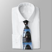 Newfoundland Dog en Lighthouse Necktie Stropdas (Gebonden)