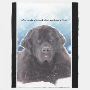Newfoundland Dog Fleece Blanket