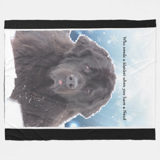 Newfoundland Dog Fleece Blanket Deken (Voorkant (Horizontaal))