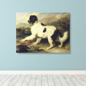 Newfoundland Dog genaamd Lion, 1824 (olie op doek) Canvas Afdruk (Insitu (Houten vloer))