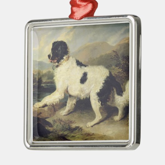 Newfoundland Dog genaamd Lion, 1824 (olie op doek) Metalen Ornament (Links)