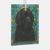 Newfoundland Dog "Glas in lood" Glas Ornament (Voorkant Rechts)