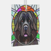 Newfoundland Dog "Glas in lood" Glas Ornament (Voorkant Rechts)