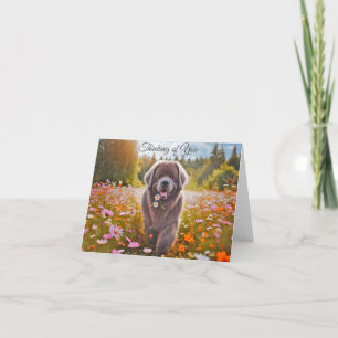 Newfoundland Dog Grey Denken aan U Opmerking Kaart
