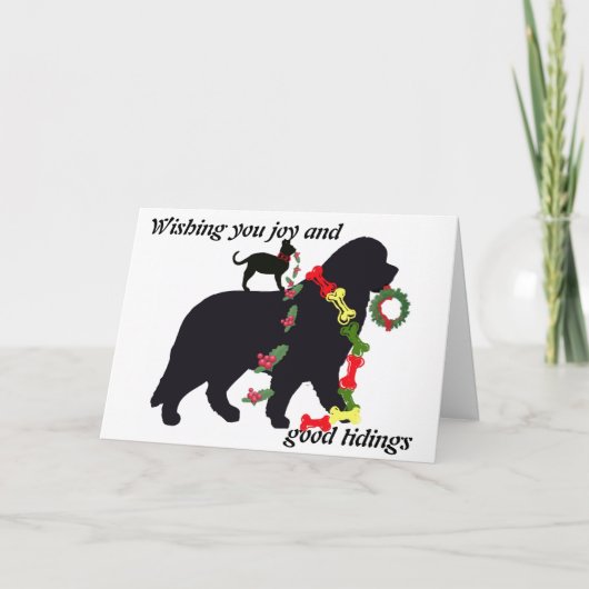 Newfoundland Dog Holiday Kaart (Voorkant)