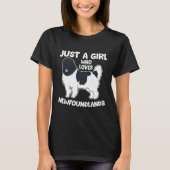 Newfoundland Dog is gewoon een meisje dat er van h T-shirt (Voorkant)
