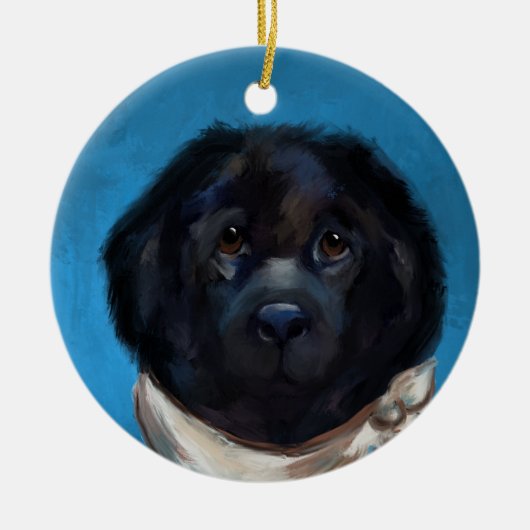 Newfoundland Dog Keramisch Ornament (Voorkant)