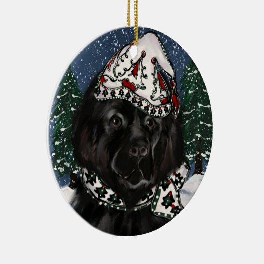 Newfoundland Dog Keramisch Ornament (Rechts)