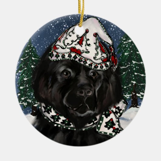 Newfoundland Dog Keramisch Ornament (Voorkant)