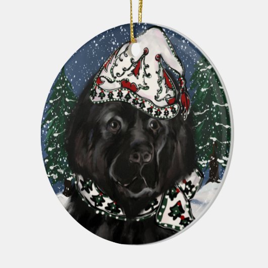 Newfoundland Dog Keramisch Ornament (Links)