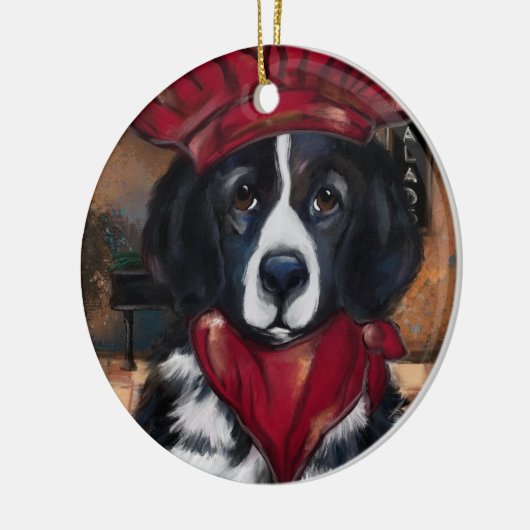 Newfoundland Dog Keramisch Ornament (Links)