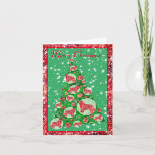 Newfoundland Dog-kerstboom op Cute Holiday Kaart