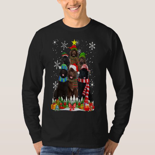 Newfoundland Dog-kerstboom T-shirt (Voorkant)