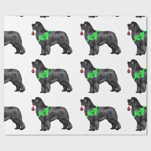 Newfoundland Dog-kerstinpakpapier Cadeaupapier (Zoom)