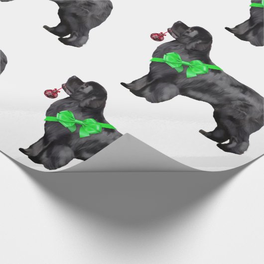 Newfoundland Dog-kerstinpakpapier Cadeaupapier (Hoek)