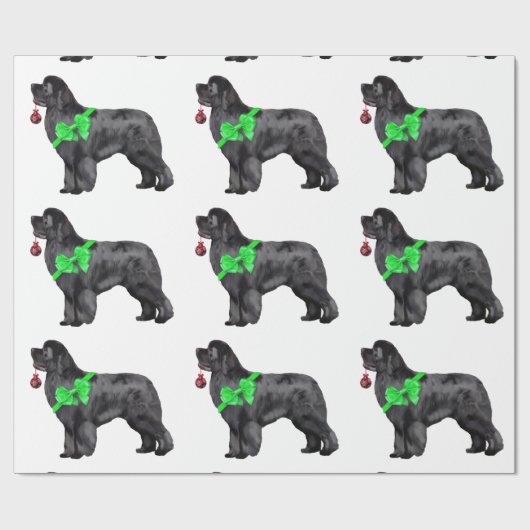 Newfoundland Dog-kerstinpakpapier Cadeaupapier (Vlak)