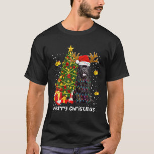 Newfoundland Dog kerstlampbomen kerstmis T-shirt