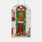Newfoundland Dog Kerstmis Cadeaulabel (Achterkant)
