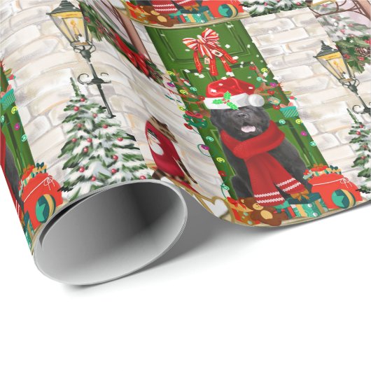 Newfoundland Dog Kerstmis Cadeaupapier (Rol Hoek)