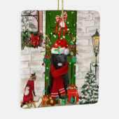 Newfoundland Dog Kerstmis Keramisch Ornament (Rechts)