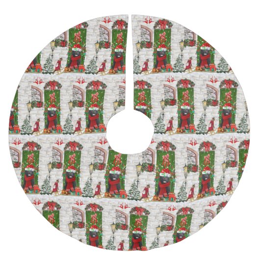 Newfoundland Dog Kerstmis Kerstboom Rok (Voorkant)