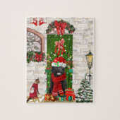 Newfoundland Dog Kerstmis Legpuzzel (Verticaal)
