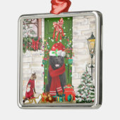 Newfoundland Dog Kerstmis Metalen Ornament (Links)