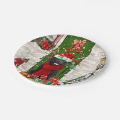 Newfoundland Dog Kerstmis Papieren Bordje (Gekanteld)