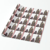 Newfoundland Dog Kerstmis Papper Cadeaupapier (Uitgerold)