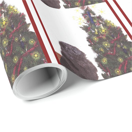 Newfoundland Dog Kerstmis Papper Cadeaupapier (Rol Hoek)