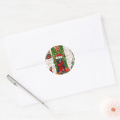 Newfoundland Dog Kerstmis Ronde Sticker (Envelop)
