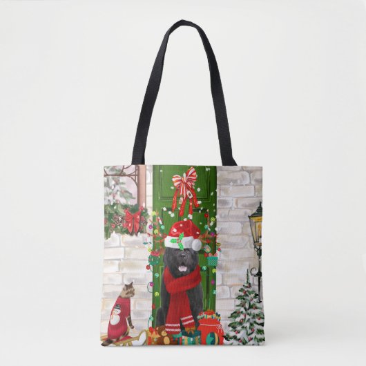 Newfoundland Dog Kerstmis Tote Bag (Voorkant)