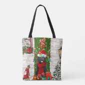 Newfoundland Dog Kerstmis Tote Bag (Achterkant)