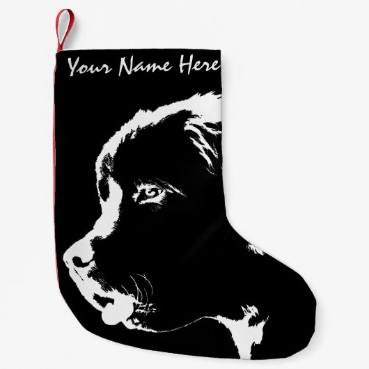 Newfoundland Dog kerststooking Dog Stockings Kleine Kerstsok (Voorkant)