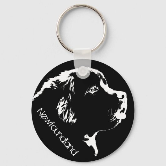 Newfoundland Dog Keychain Custom Pup Dog Keychain (Voorkant)